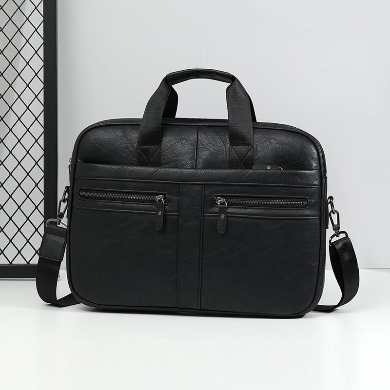 Teczka biznesowa z wieloma zamkami błyskawicznymi o dużej pojemności Torba na laptopa 15,6 cala Męska torba na ramię/przez ramię