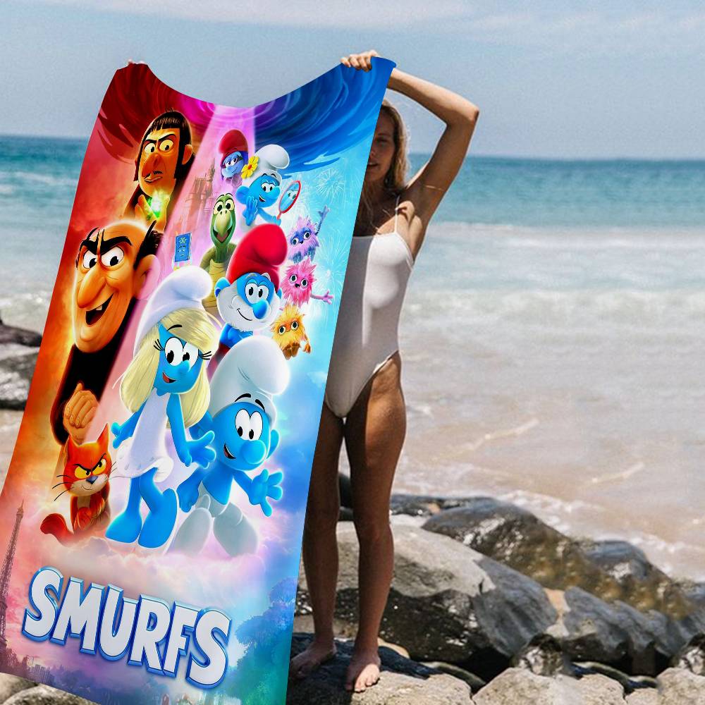 Cartoon S-Smurfs Big Microfiber Beach Towels Quick Dry Towel Sand Beach Towels Pool Towel for Travel Swim Pool Yoga
