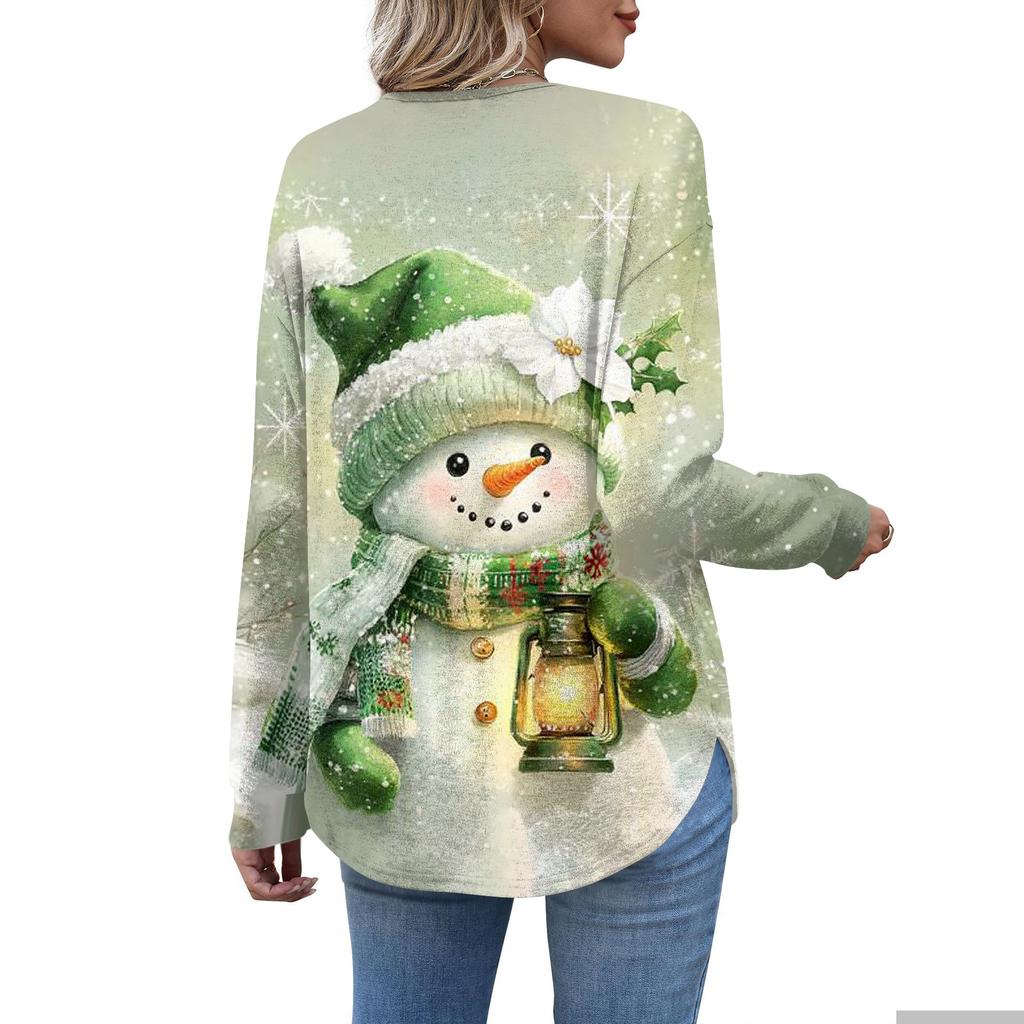 Women's Retro Printed Fashionable Long-sleeved Top