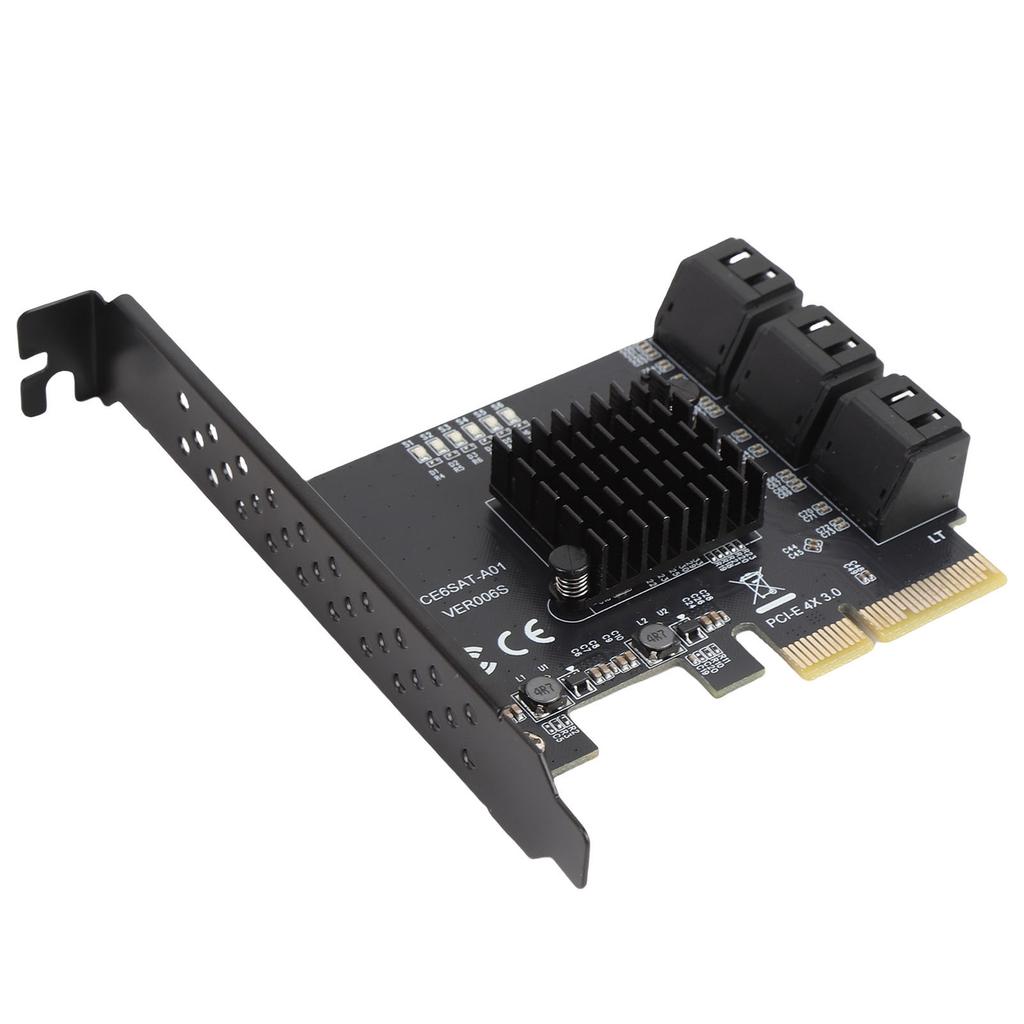PCIE To 6 Port Serial ATA3.0 Hard Drive 6G Extension Card for ASM1166 Chipset PCI E3.0 GEN3 4X Interface