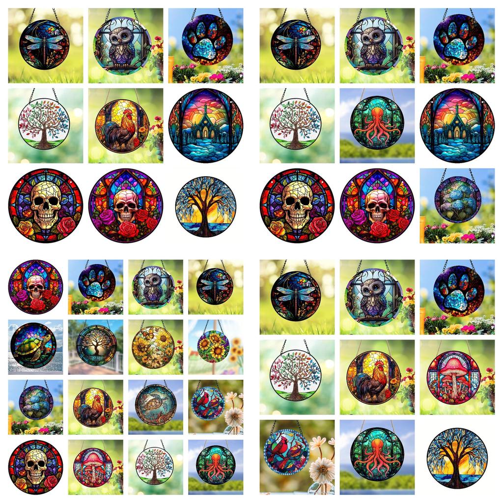 Tree 3d Of Life Dreamcatcher Halloween Acrylic Home Decoration Hanging Sign Door