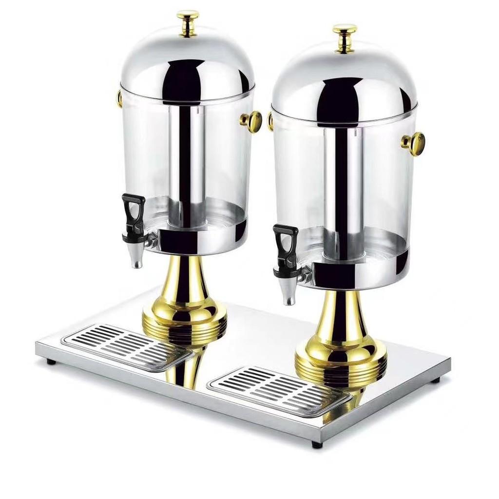 Large Capacity Buffet Commercial Stainless Steel Juice Cauldron PC Transparent Visual Hotel Restaurant Beverage Dispenser