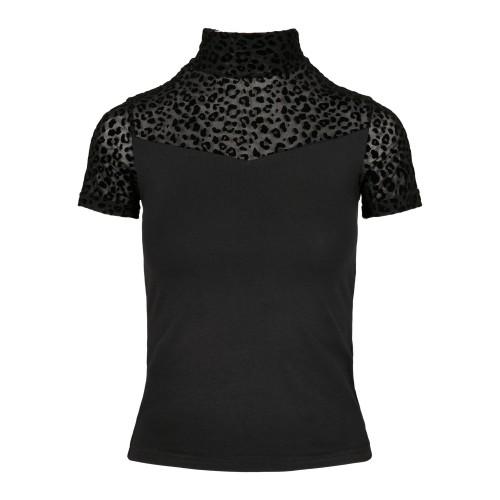 Urban Classics Womens/Ladies Animal Print Flocked Turtle Neck T-Shirt