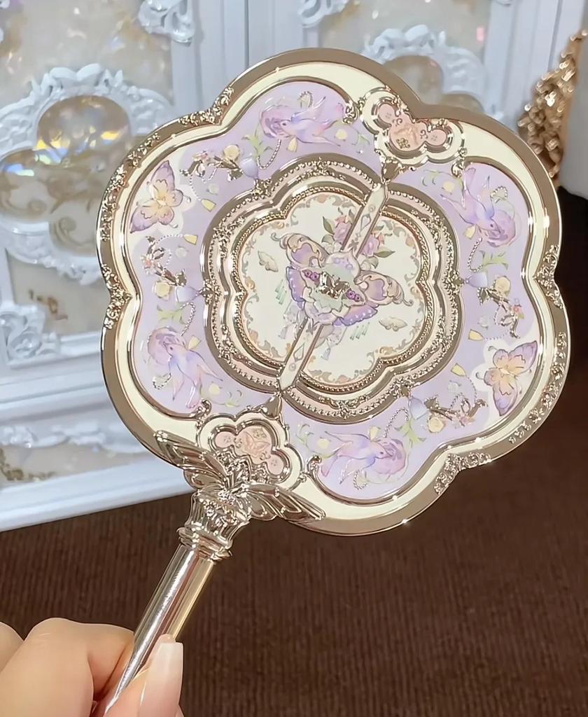 Flower Knows Butterfly Cloud Collar Collection Cosmetic Mirror Hand Holding Mirror Exquisite Relief Makeup Tools Mermaid Mirror