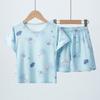 2-piece Summer Children's Comfortable and Versatile Cute Short Sleeved Shorts Set for Boys and Girls Casual Home and Outdoor Set
