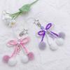 Bowknot Plush Ball Hanging Pendant Portable Y2K Hanging Lanyard Sweet Cool Phone Strap Bag Decoration for Girls Women