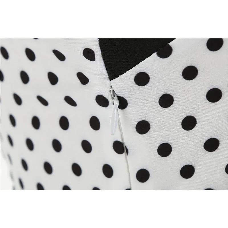 Sexy Retro White Polka Dot Dress Hepburn Vintage Halter Party Dress 50s 60s Pin Up Rockabilly Robe