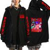 Anime Chainsaw Man Printed Zipper Hoodie Women Casual Loose Retro Harajuku Autumn Winter Long Sleeve Jacket Sweatshirts