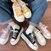 Fashion Women's Canvas Sneakers Thick Bottom Casual Sports Shoes Round Toe Lace-Up White Shoes Good Matching Platform Shoes