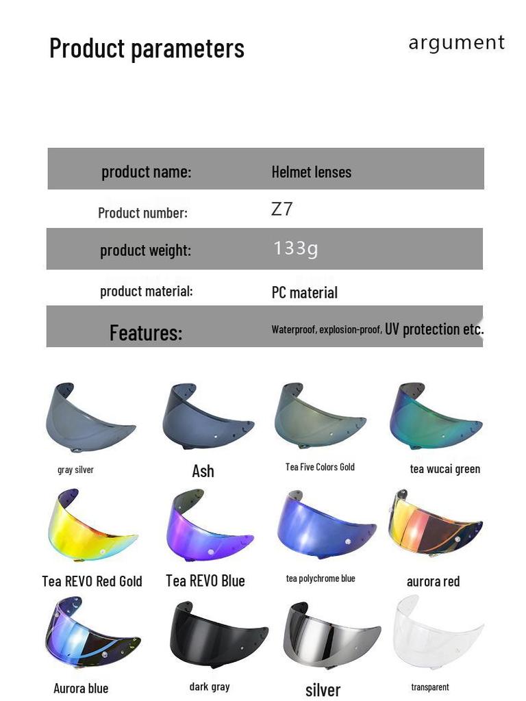 Photochromic UV Protection Anti-Fog Helmet Visor for Z7/X14 – Wind, Snow & Sun Proof