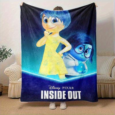 1pc, Inside Out Joy Blue Hair Throw Blanket Soft & Cozy Home Decor, Perfect for Couch, Bed, Travel