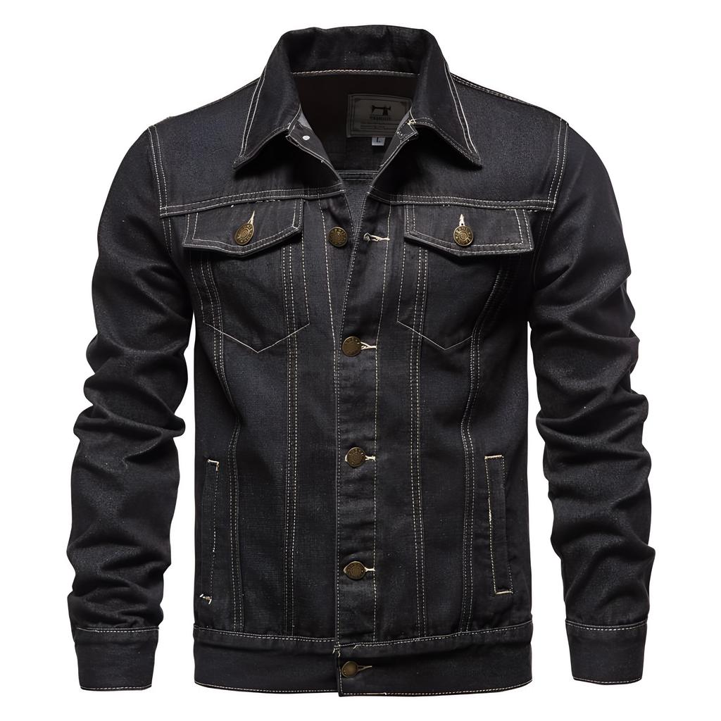 Nouveau Printemps automne Simple nouveaux hommes vestes en Jean décontracté mode coupe ajustée Jean Denim veste Patchwork fermeture éclair hommes vêtements