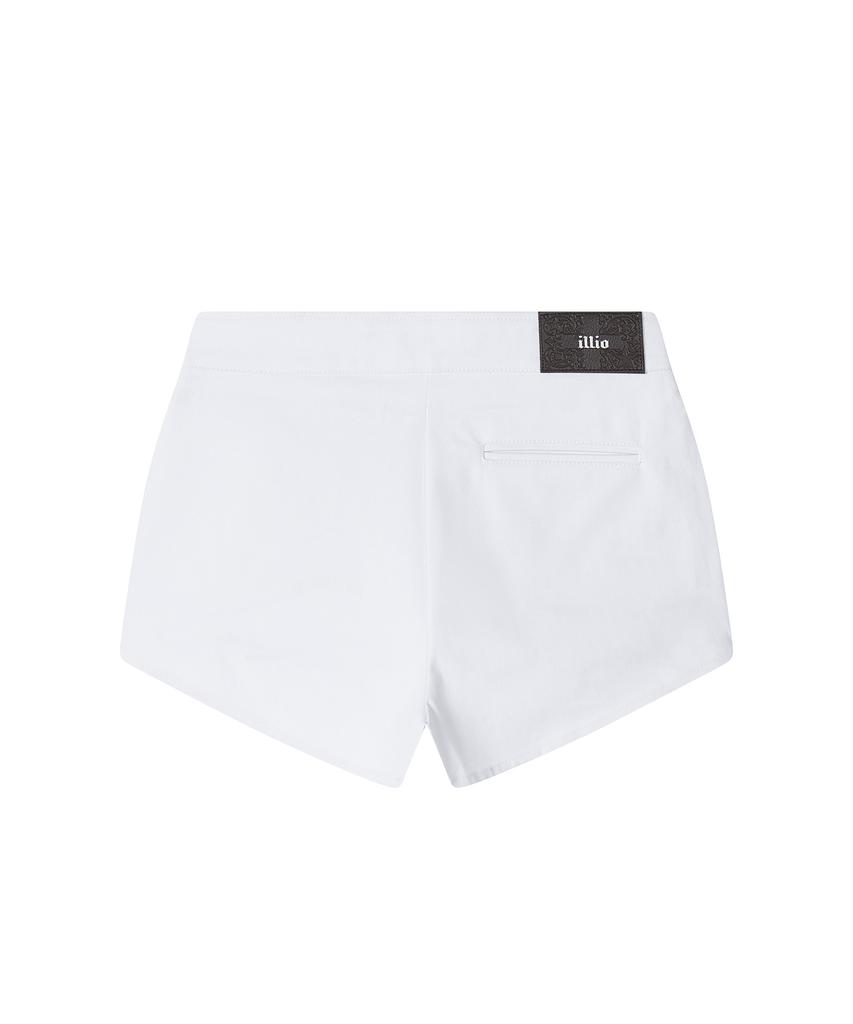 ILLIO White Biker Layer Shorts