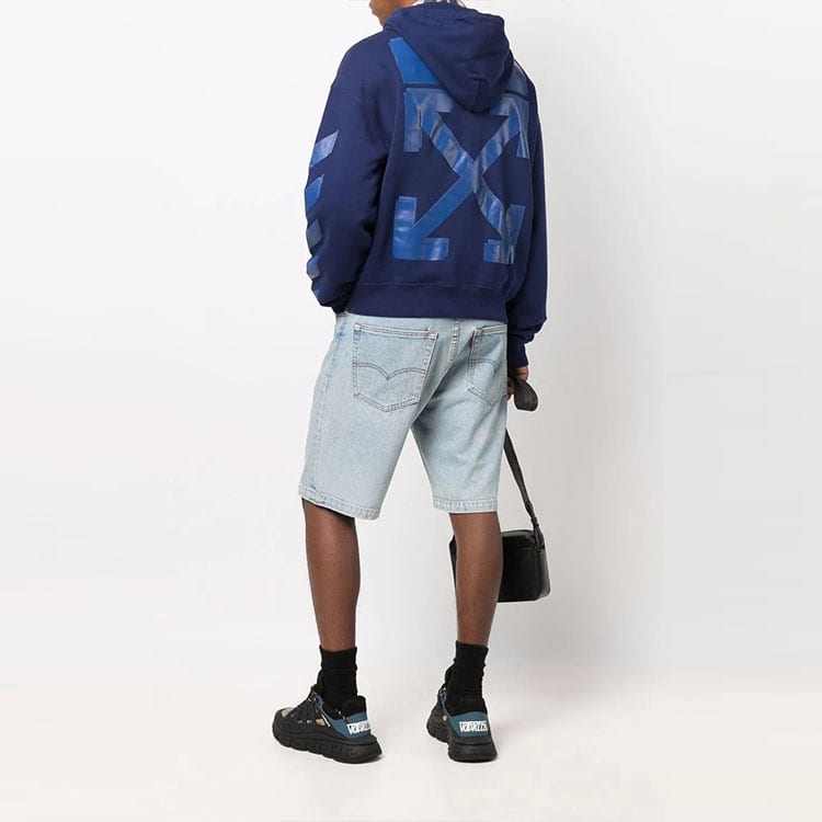 OFF WHITE FW21 Sweatshirt Men's Blue OMBB037F21FLE0074545
