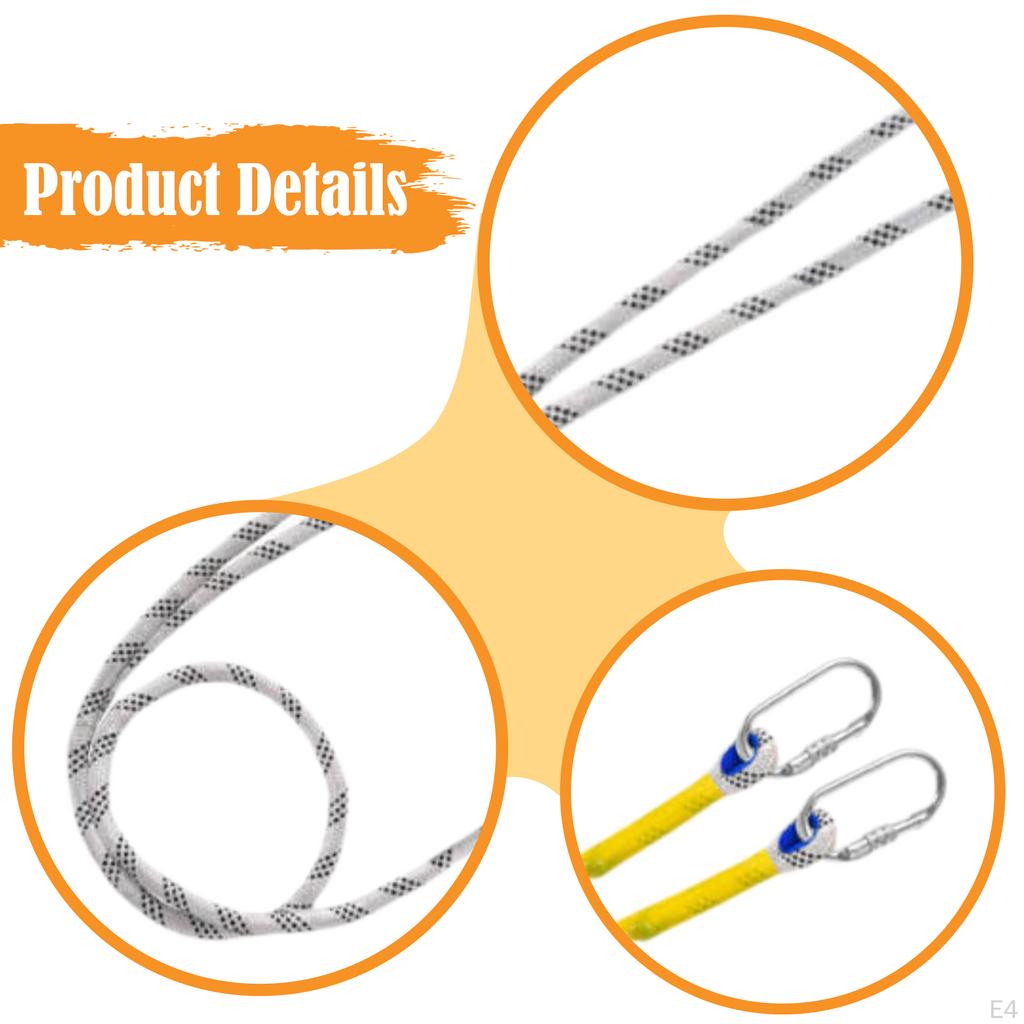 Safety Harness Lanyard with Carabiner for Climbing Outdoor Activities Caving Single Hook