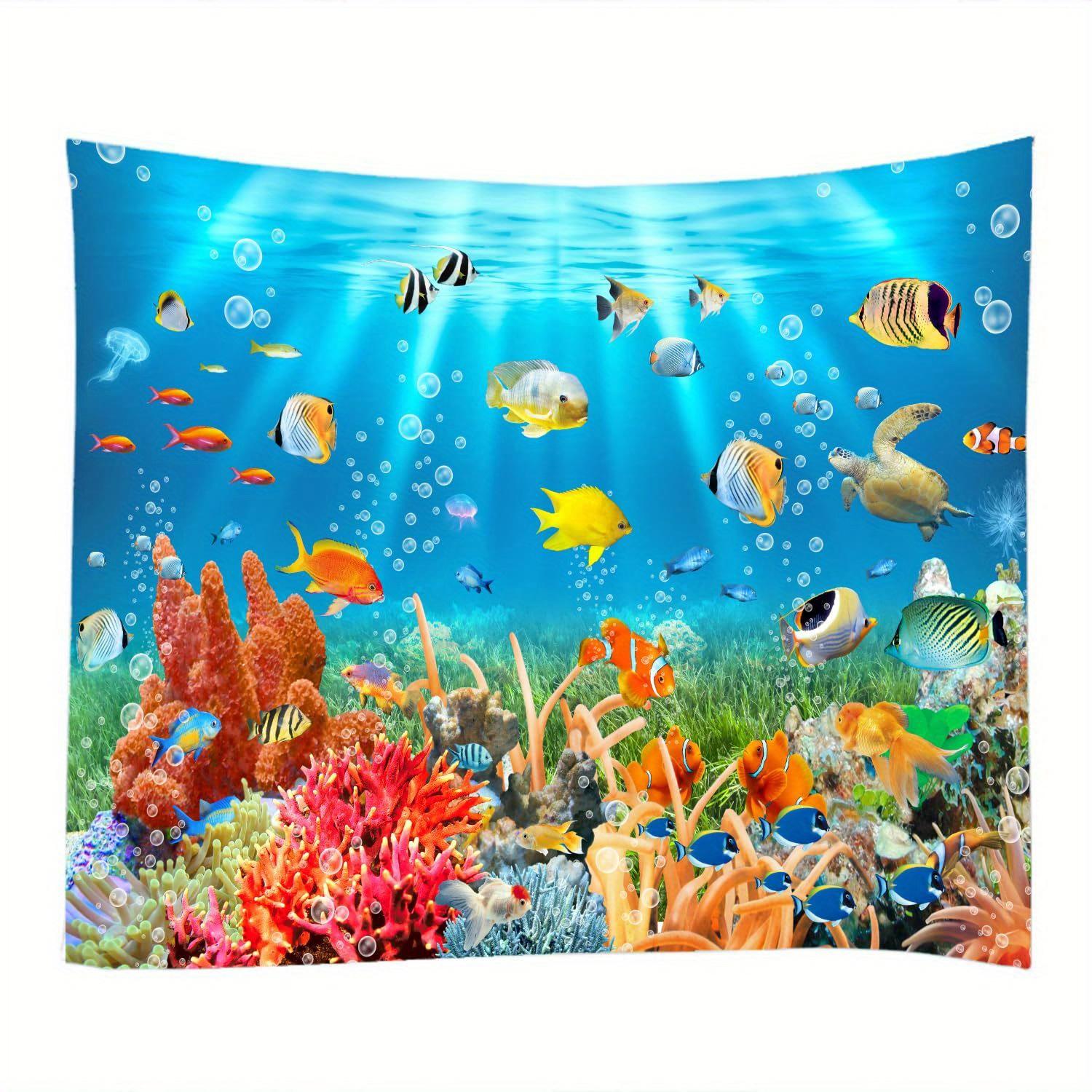 

Ocean Wonderland Tapestry Vibrant Colorful and Strikingly Detailed Wall Art for an Underwater Decor Statement 74x94cm(29x37in)