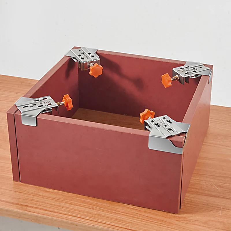 Stainless Steel Wood Working Clamps 90° Right Angle Fixed Clamp Adjustable Positioner Photo Frame Splicing Quick Clamp Hand Tool