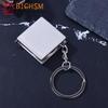 New 1/2Pieces Metal DIY Hand Gauging Tools Key Ring Pull Ruler Tape Measure Keychain Portable Measuring Tools Retractable Rule