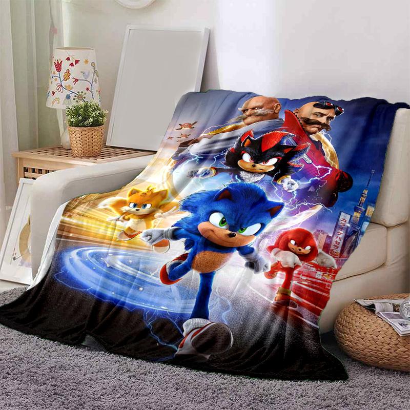 1 stuks Sonic the Hedgehog Sonic Deken, Zachte Plaid Dekens voor Bank, Sofa .B075