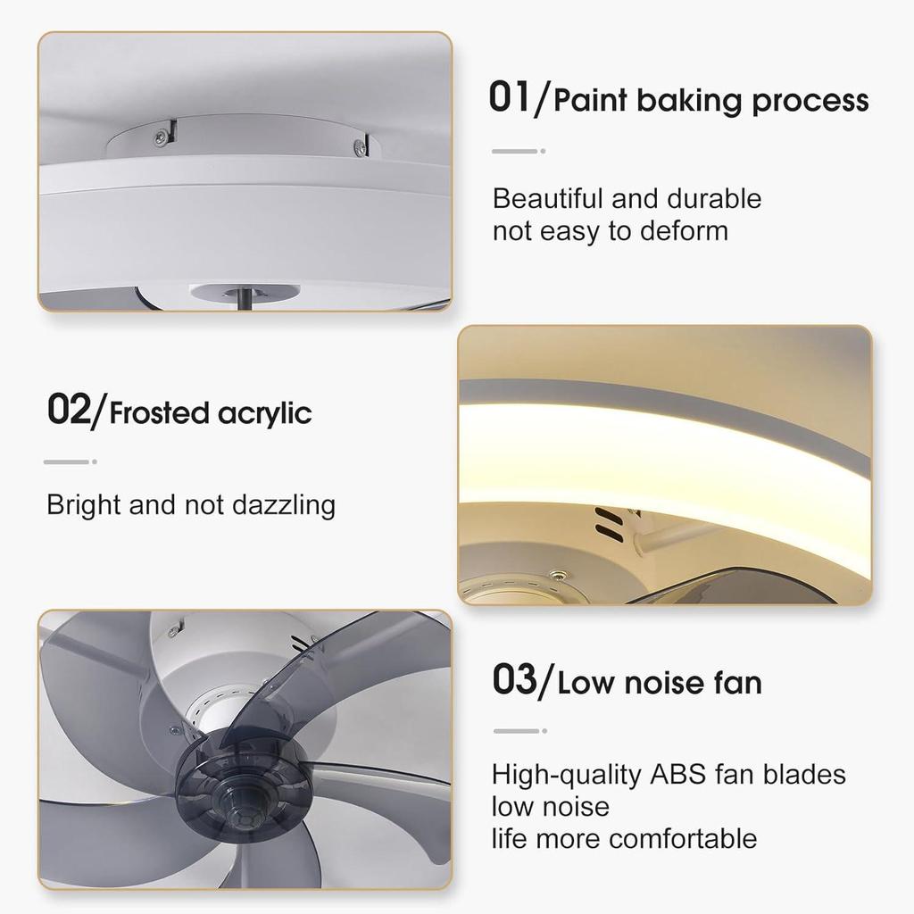 Cross-border Simple Integrated Round Ceiling Fan Light for Bedroom, Restaurant, and Study Room.