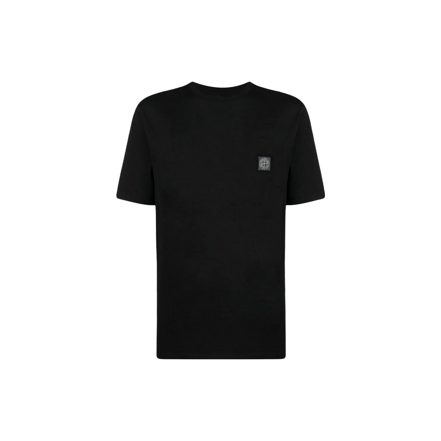 Мужская футболка Stone Island свободного кроя с круглым вырезом, однотонная, с коротким рукавом, топы, черный 101523757-A0029 S