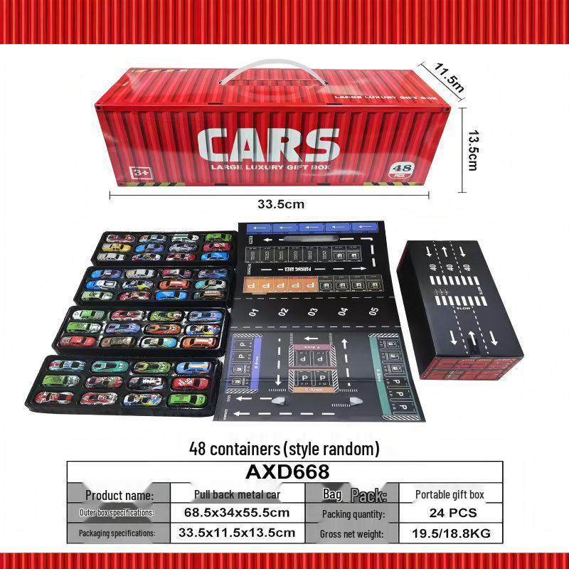 

Children s Pull-Back Alloy Car Gift Set: Mini Container Toy Cars