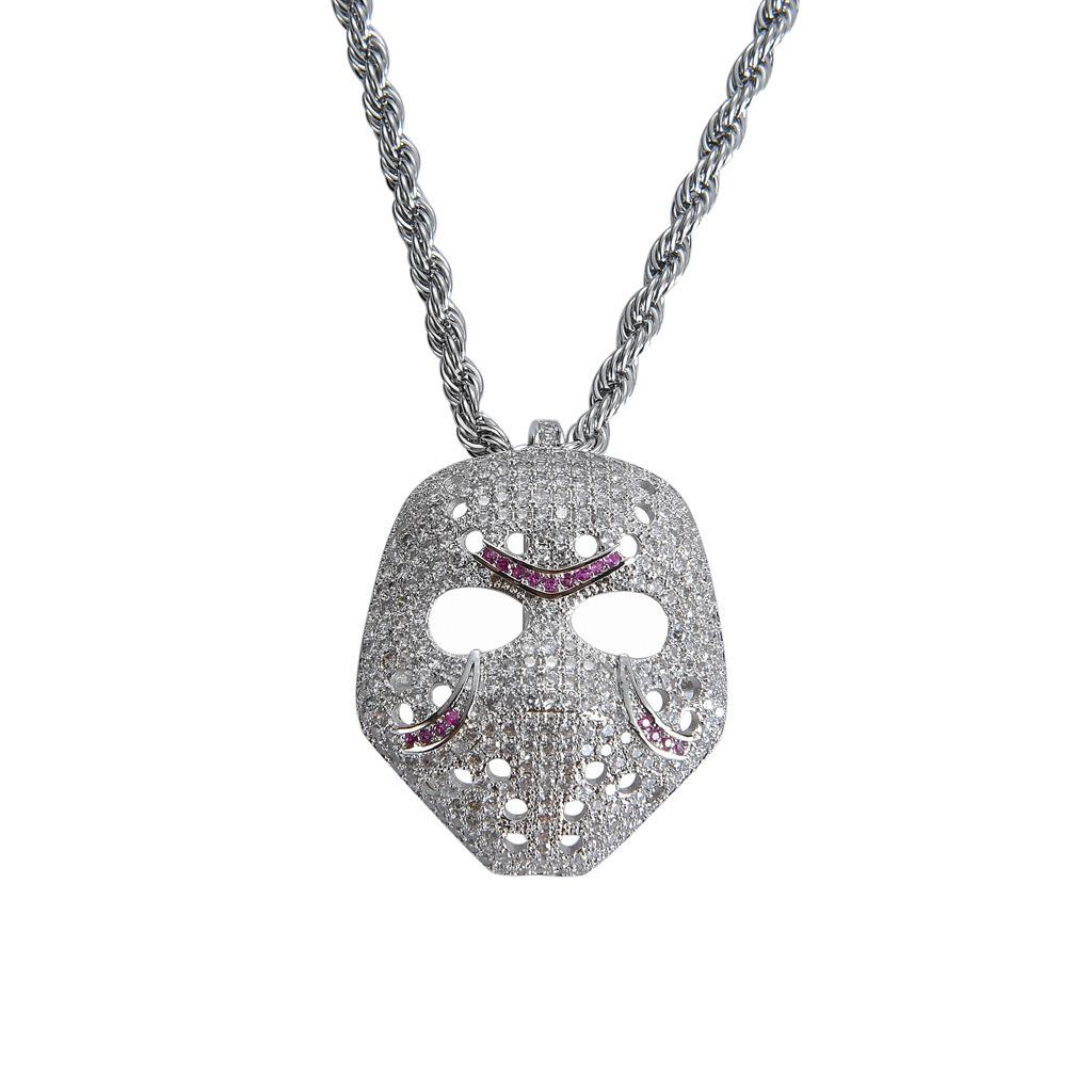 Pendentif Masque Rétro Personnalisé Pop-Up, Accessoire Tendance Européen et Américain, Micro-Incrusté de Zircon