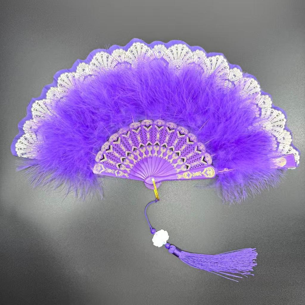 Black Lace Chinese Style Folding Fan for Cheongsam, Lolita, and Hanfu Fashion Shows