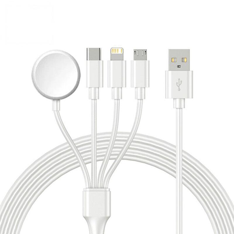 

4 in 1 Watch & Phone Charger Cable,Multi Charging Cord,Fast Magnetic Cable USB Type C for Apple Watch,iPhone,Pods,Android & More