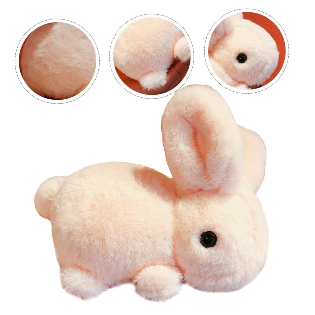 LIFKOME Fluffy Plush Rabbit Stuffed Animal Toy for and Pink Pillow, Birthdays, Celebrations, Christmas, 20cm,