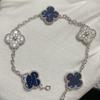 Nuova Versione Bracciale Quadrifoglio Cinque Fiori Agata Rossa Naturale Madreperla Bianca Bracciale da Donna Bracciale Laser