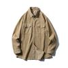 Japanese Retro Corduroy Long-Sleeve Work Shirt Jacket for Men, Autumn and Winter Casual Slim-Fit Foreign Trade Men's Shirt