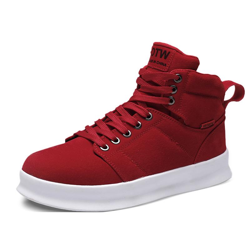 Autumn and winter new high-top anti-velvet leather shoes Air Force No. 1 thick-soled breathable sports student leisure workers