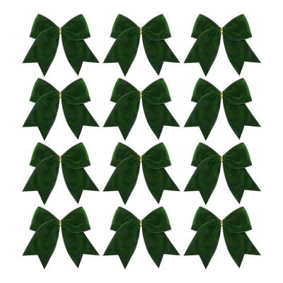 Christmas Bow Decorations 12pcs Fabric Christmas Tree Decorative Bow Decorations 15x15cm Bow Hanging Ornaments