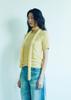 KOOKEESEE Hairy Fabric Round Neck Top (Yellow)