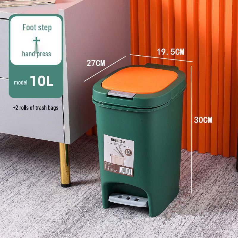 Large Odor-Proof Foot Pedal Trash Can with Lid for Home: Double Opening for Bedroom, Living Room, Kitchen, Bathroom, and Toilet.