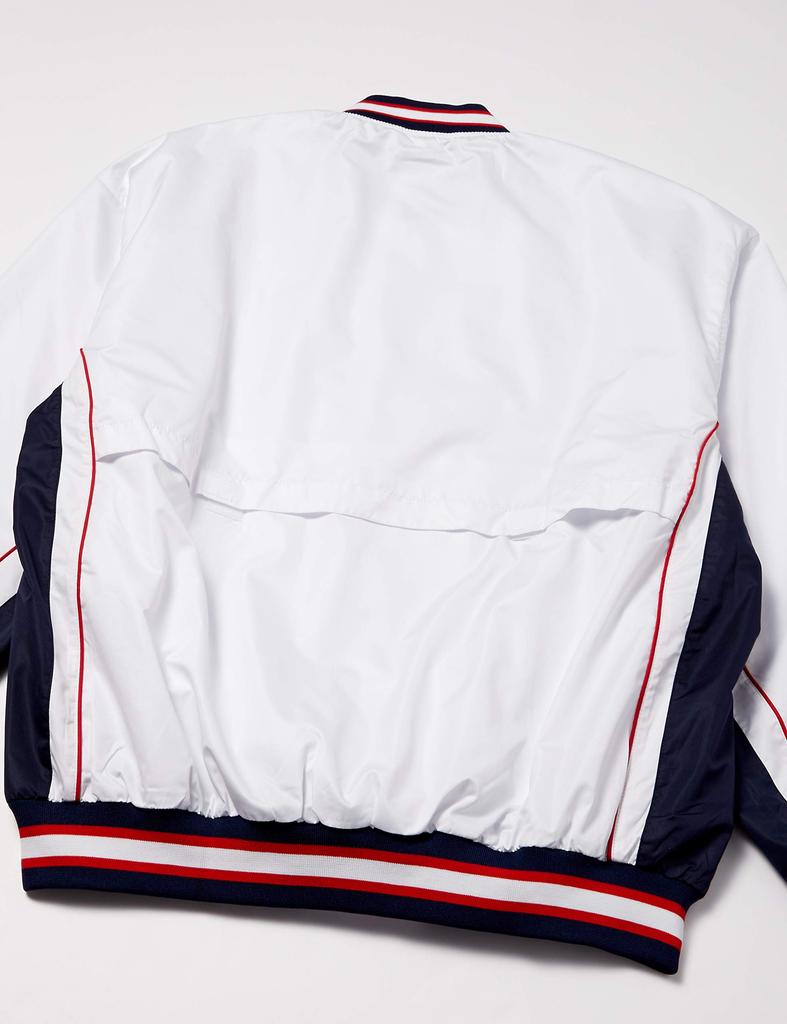 CONVERSE Basketball Jacket and Size S Size Small to Japanese size Warm-Up (Front Button), Water-Repellent, Breathable, Breathable, White/Navy,