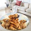Golden Retriever Round Area Rug,Carpet Rug for Living Room Bedroom Sofa Playroom Decor,Non-slip Floor Mat