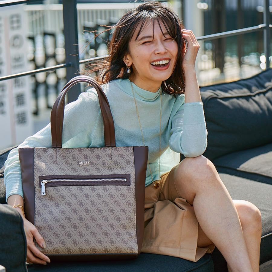 Guess Tote Latte Logo Damen Tasche, Braun, SG877124,