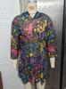 Russian Exclusive Mesh Print Seven-Sleeve Beach Cover-Up Shirt