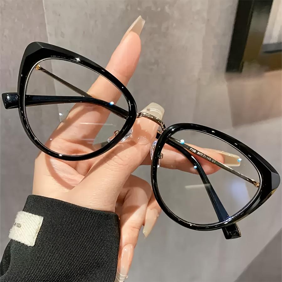 Y2K Cat Eye Non-Prescription Computer Glasses, Full Rim TR Frame, Polycarbonate Lens, Anti-Blue Light, Unisex Eyewear