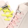 No-Tie Black and White Elastic Shoelaces with Metal Buckle for Adults and Kids