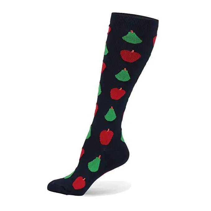 Compression Women Men Stockings Popular Love Pattern Stripe Lattice Star Compress Socks Running Sports Elastic Pressure