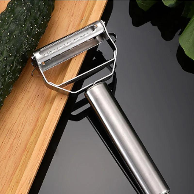 A Stainless Steel Peeler Kitchen Gadget Peeling Fruit And Vegetable Slices Single-Head Knife Two-in-One Multi-Functional
