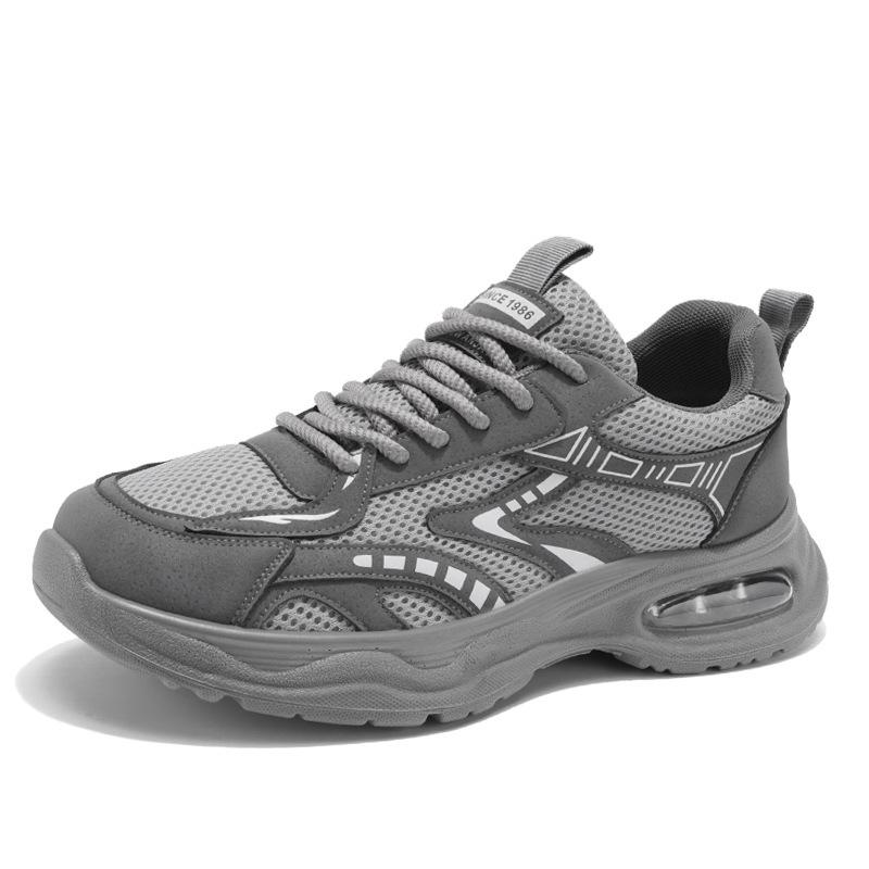 Men's shoes autumn air cushion shock absorption men's sports casual shoes mesh breathable running thick sole heightening dad shoes 2025