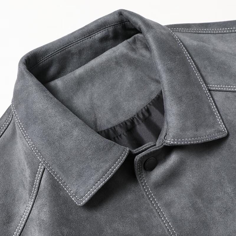 JOW Men's Vintage Washed Suede Lapel Jacket