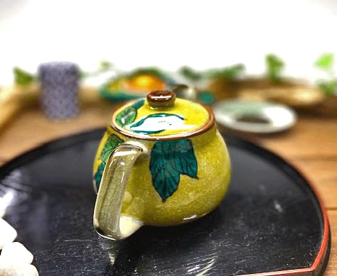 Kutani, dunkel bemalte Blumen und Vögel [Mehrzweck-Teekanne] Groß, [Rückseite]