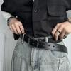 Casual Denim Youthful Belt Crafted From Durable Cowhide In Elegant Black For Looks Fashionable