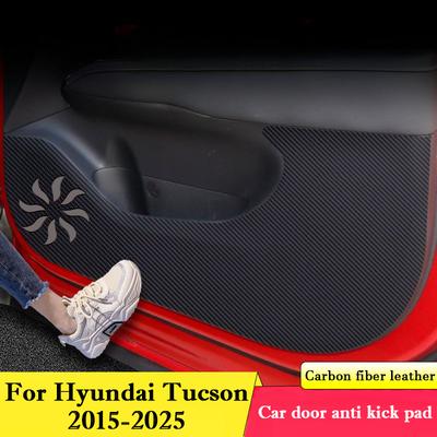 For Hyundai Tucson 2015-2026 Car Door Anti-kick Pad Leather Interior Protection Glove Box Anti-dirty Decor Stickers Accessories