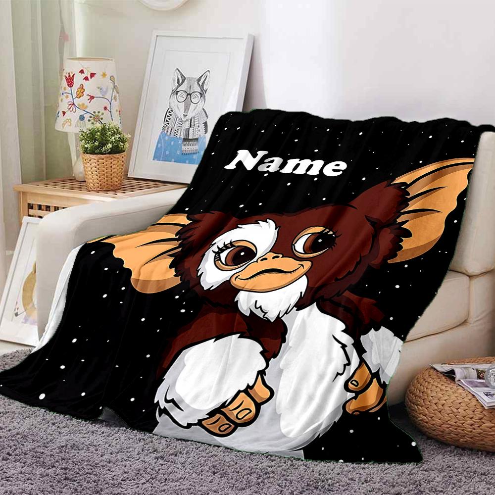 Custom Name Gremlins Theme Printed Blanket - Perfect for Couch, Bed, Travel & Outdoor Use | Machine Washable, Cozy & Durable.